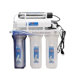 Sistema branco da filtragem da água da osmose reversa da cor com o filtro em caixa UV